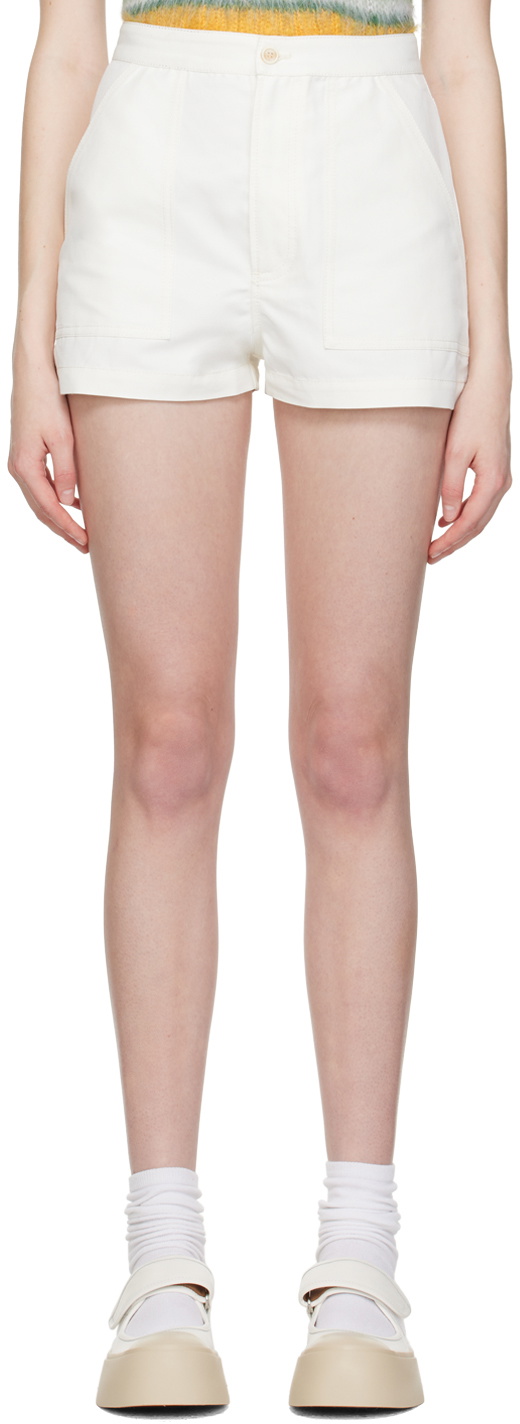 Marni Off-White Flared Shorts
