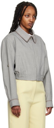 Recto Gray Cropped Jacket