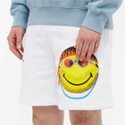 MARKET Men's Smiley Don't Happy, Be Worry Sweat Short in White