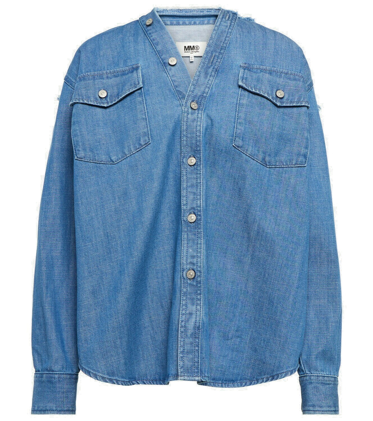 トップス MM6 Maison Margiela Cutoff Denim Top MM6 Maison Margiela - Denim shirt MM6 Maison Margiela