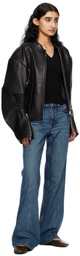 Recto Black 80s Motorcycle Leather Jacket