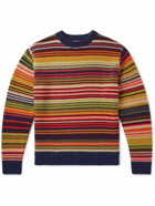 The Elder Statesman - Striped Cashmere Sweater - Orange