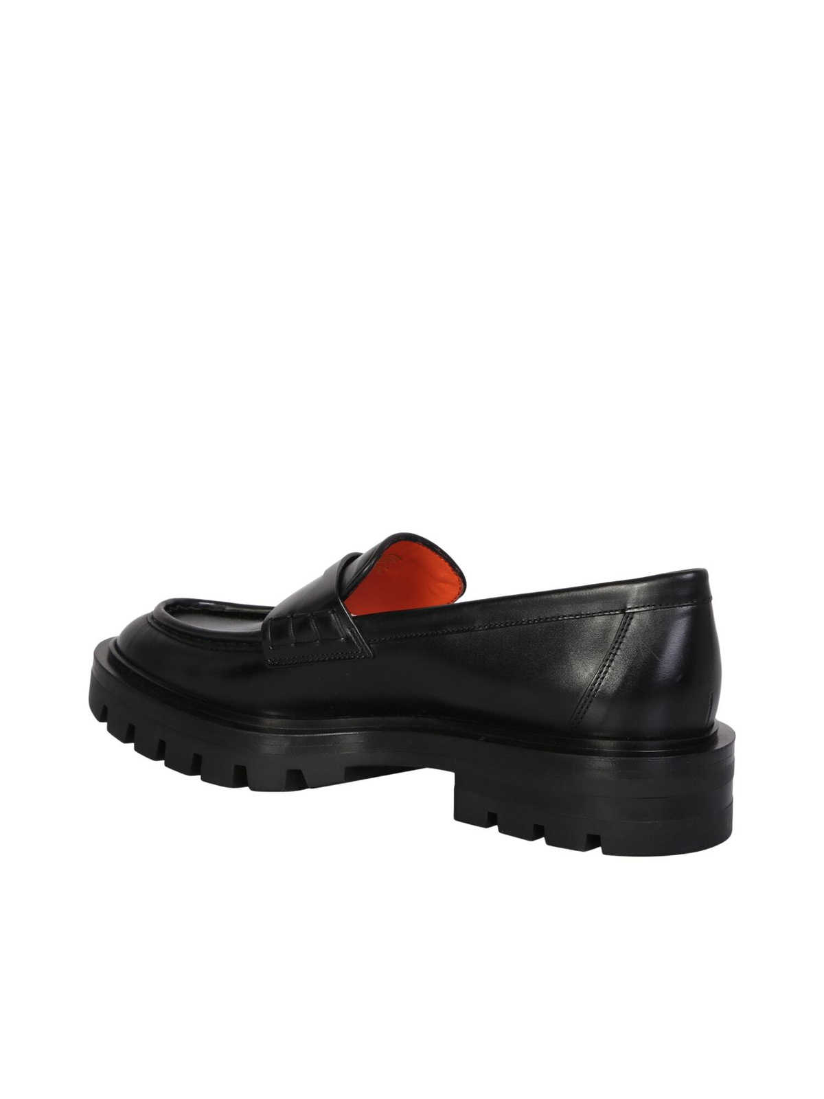 Santoni Black Penny Loafer