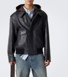 Loewe Hooded leather jacket
