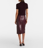 Victoria Beckham Leather midi skirt