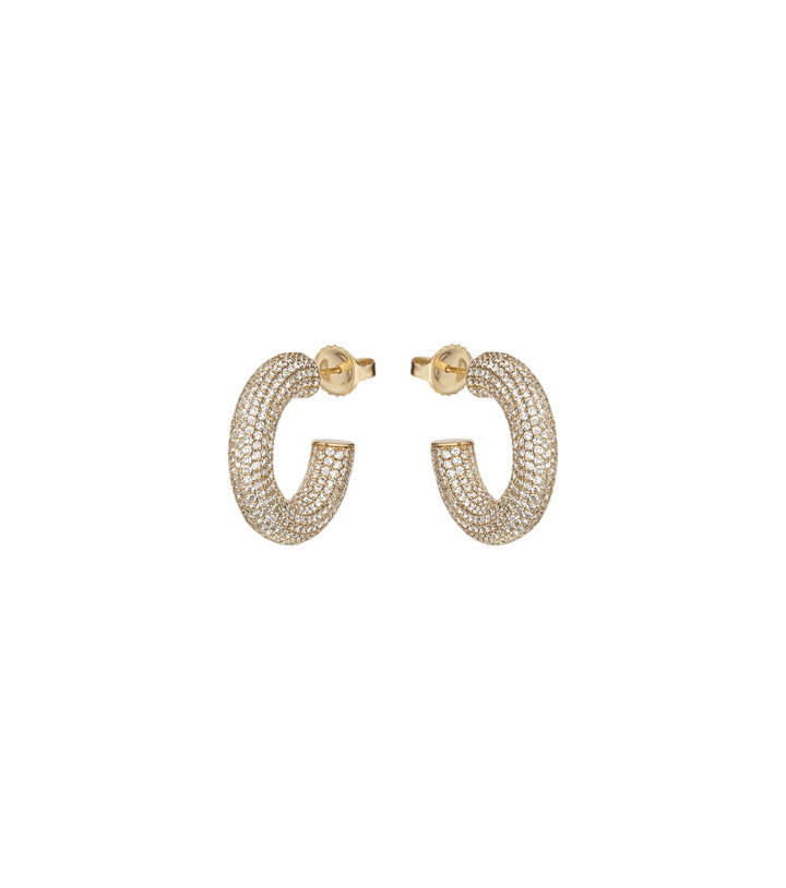 Photo: Sydney Evan Puffy 14kt gold (585/1000) hoop earrings with diamonds