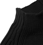 Dunhill - Ribbed Wool Mock-Neck Sweater - Black