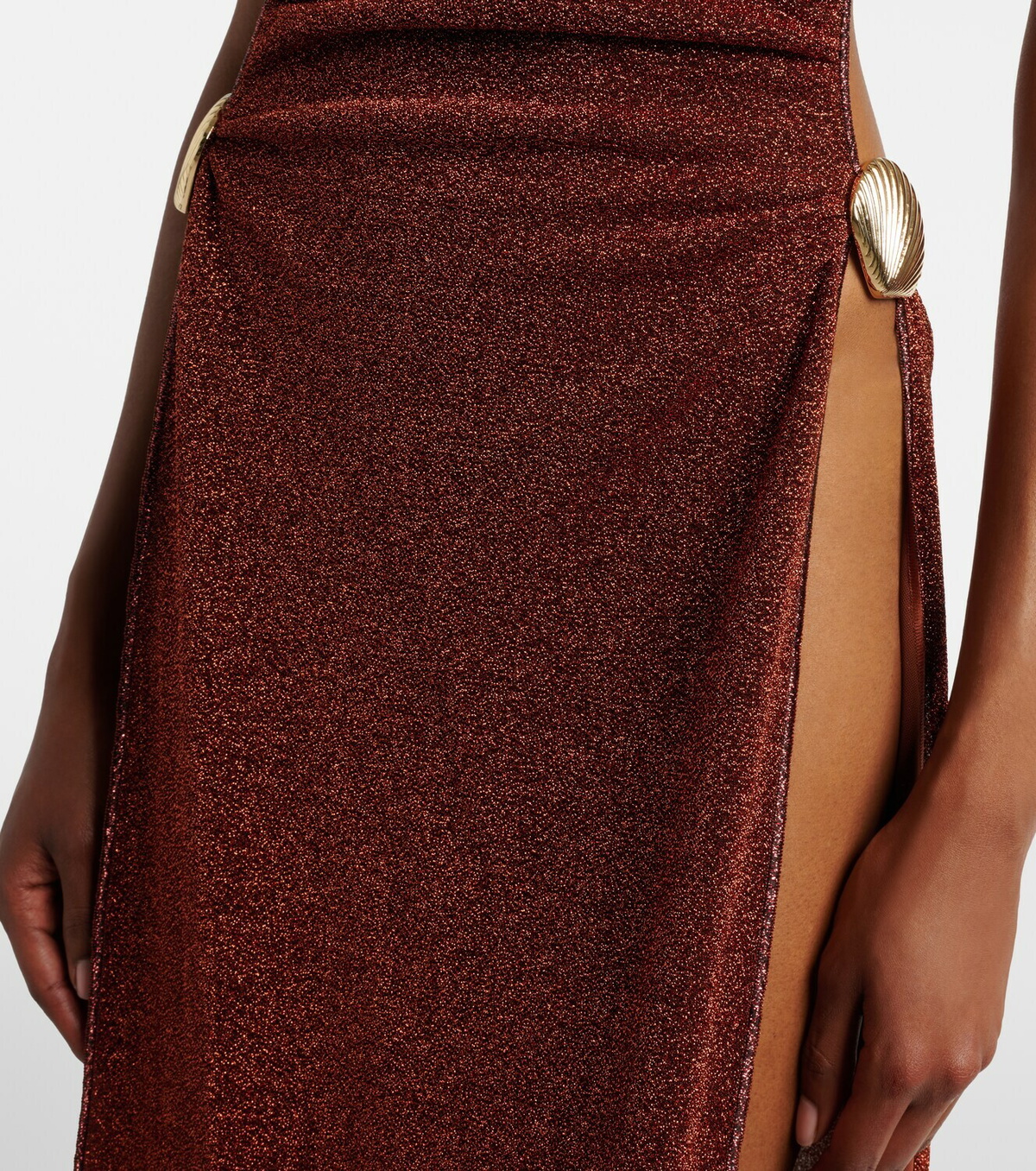 Oséree Lumière Shell open-back midi dress