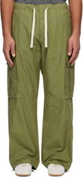 Palm Angels Green Curved Logo Cargo Pants