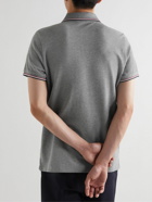 Moncler - Logo-Appliquéd Striped Cotton-Piqué Polo Shirt - Gray