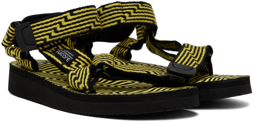 Suicoke Black & Yellow DEPA-JC01 Sandals Suicoke