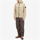 Stone Island Men's Brushed Cotton Canvas Hooded Overshirt in Sand