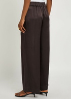 Liberowe Relaxed Wide-leg Satin Trousers Brown