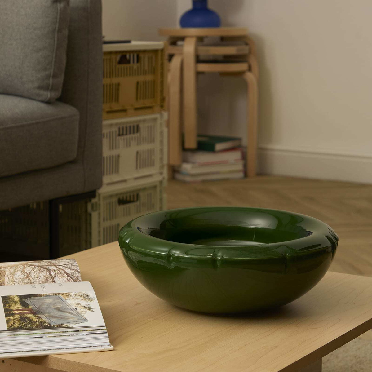 Home Studyo Mick Big Bowl in Moss Green 