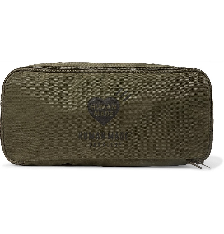 Photo: Human Made - Logo-Print Shell Wash Bag - Green