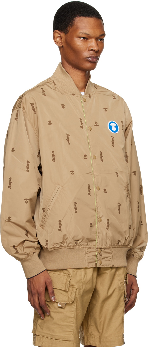 AAPE by A Bathing Ape Green Reversible Bomber Jacket AAPE by A