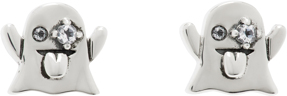 Stolen Girlfriends Club Silver Ghost Stud Earrings