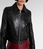 Courrèges Logo leather jacket