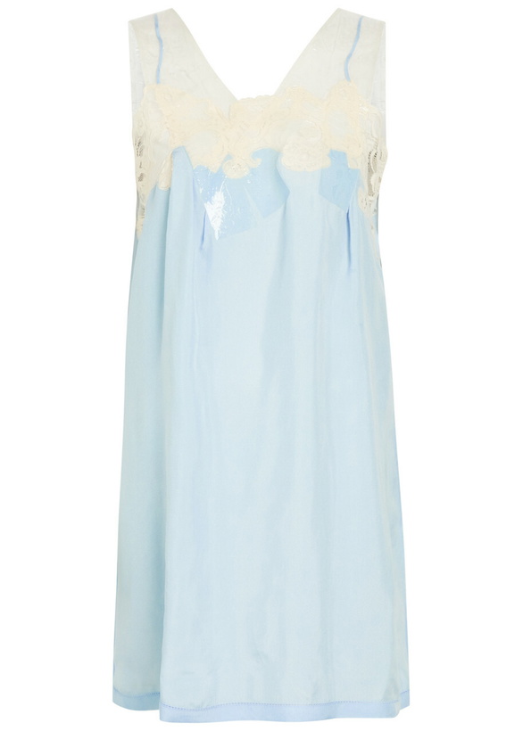 Photo: Maison Margiela Sellotape-effect Lace-trim Satin Mini Dress No Colour