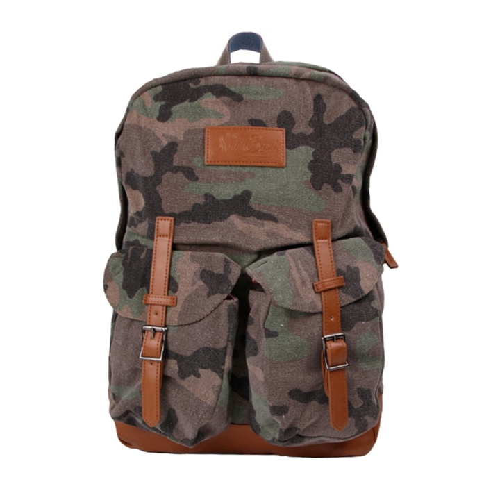Photo: MC2 Saint Barth Military Green Camouflage Canvas Backpack