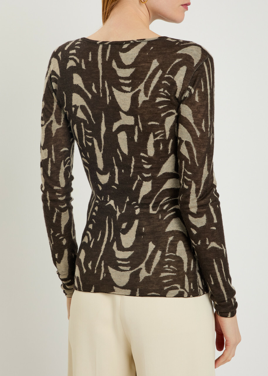 Joseph Villa Patterned Cashmere top Beige