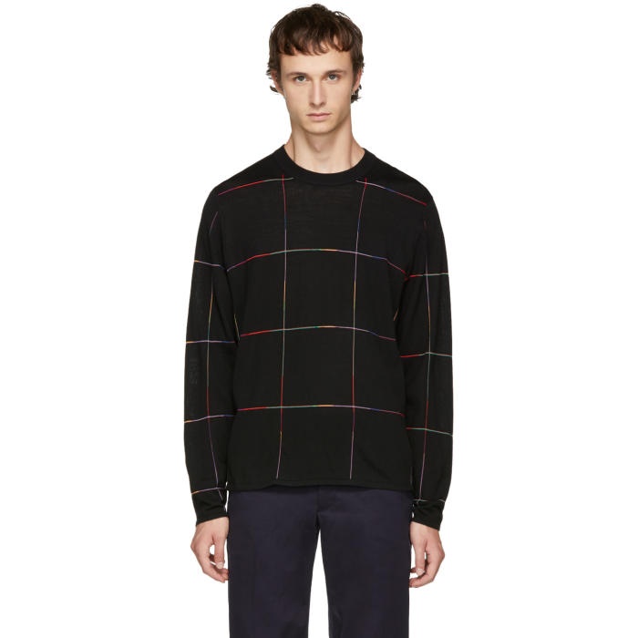 Photo: PS by Paul Smith Black Grid Sweater