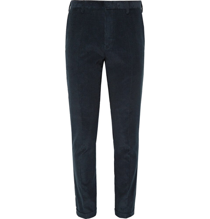 Photo: Paul Smith - Navy Slim-Fit Cotton and Cashmere-Blend Corduroy Suit Trousers - Navy
