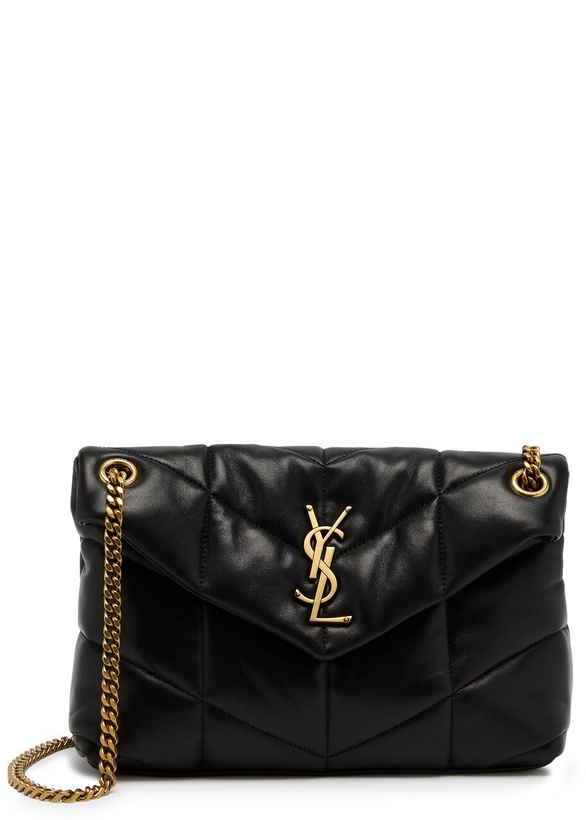Photo: Saint Laurent Lou Puffer Small Leather Shoulder bag - Black - One Size