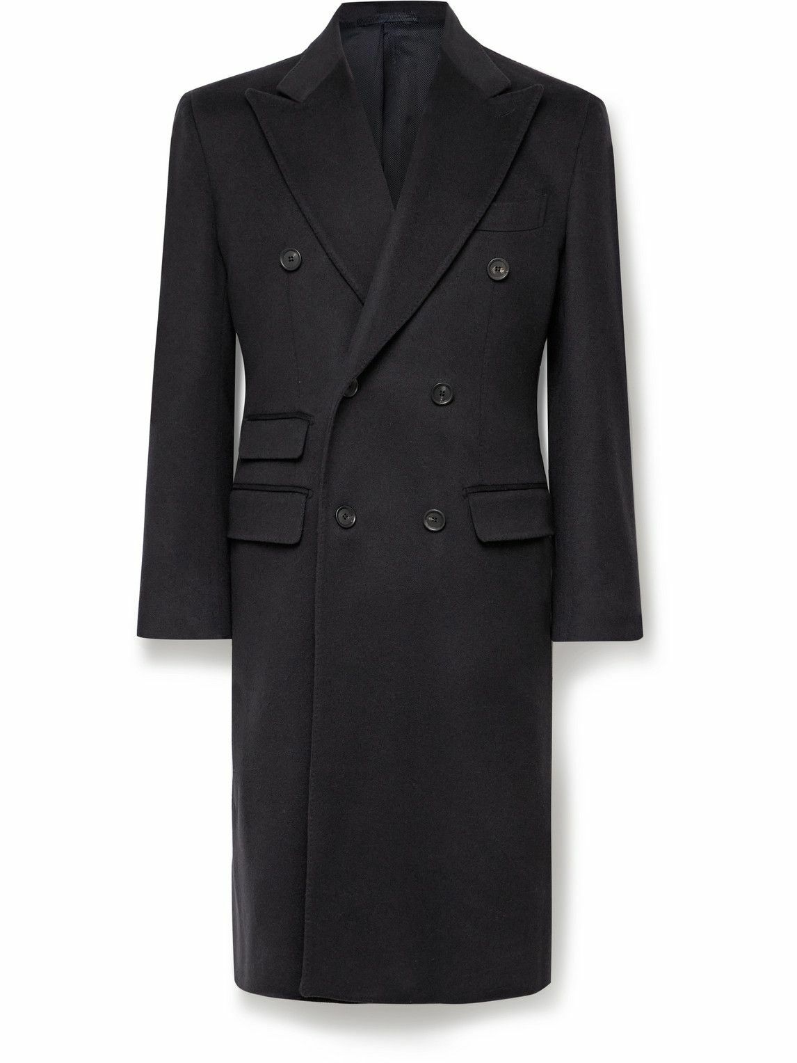 De Petrillo - Double-Breasted Cashmere-Felt Overcoat - Blue