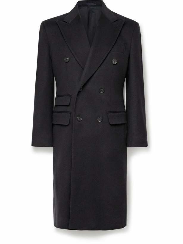 Photo: De Petrillo - Double-Breasted Cashmere-Felt Overcoat - Blue