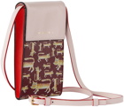 Marni Pink & Burgundy Leather Phone Pouch