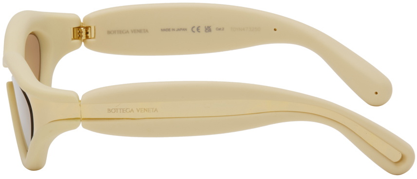 【関税込み】Sunglasses - Bottega Veneta - Acetate - Gold/Yel BOTTEGA VENETA EYEWEAR Oval-frame acetate and gold-tone