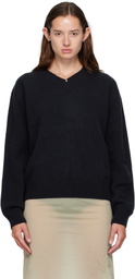 COOR Navy Wool V-Neck Sweater