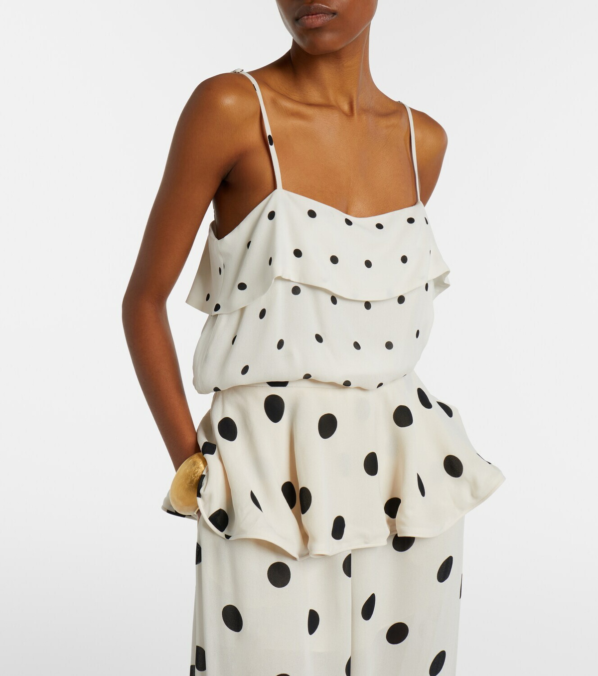 Adriana Degreas Polka-dot crop top