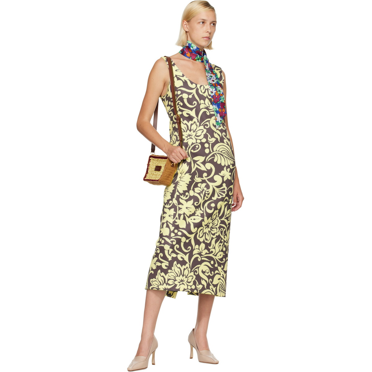Marni Multicolor Pop Flower Silk Scarf