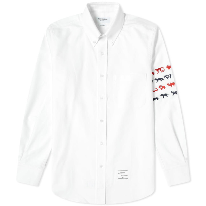 Photo: Thom Browne 4 Stripe Embroidered Oxford Shirt