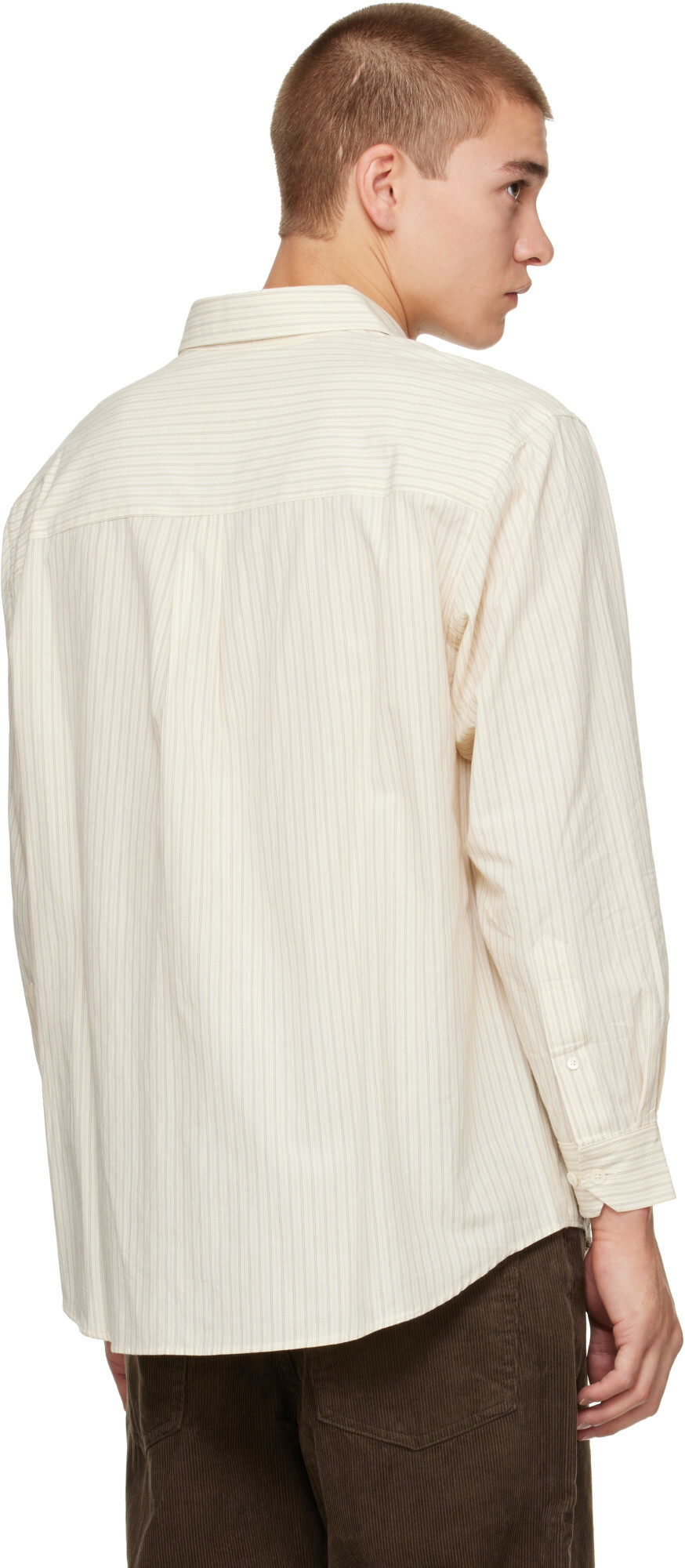 Dunst Off-White Informal Striped Shirt