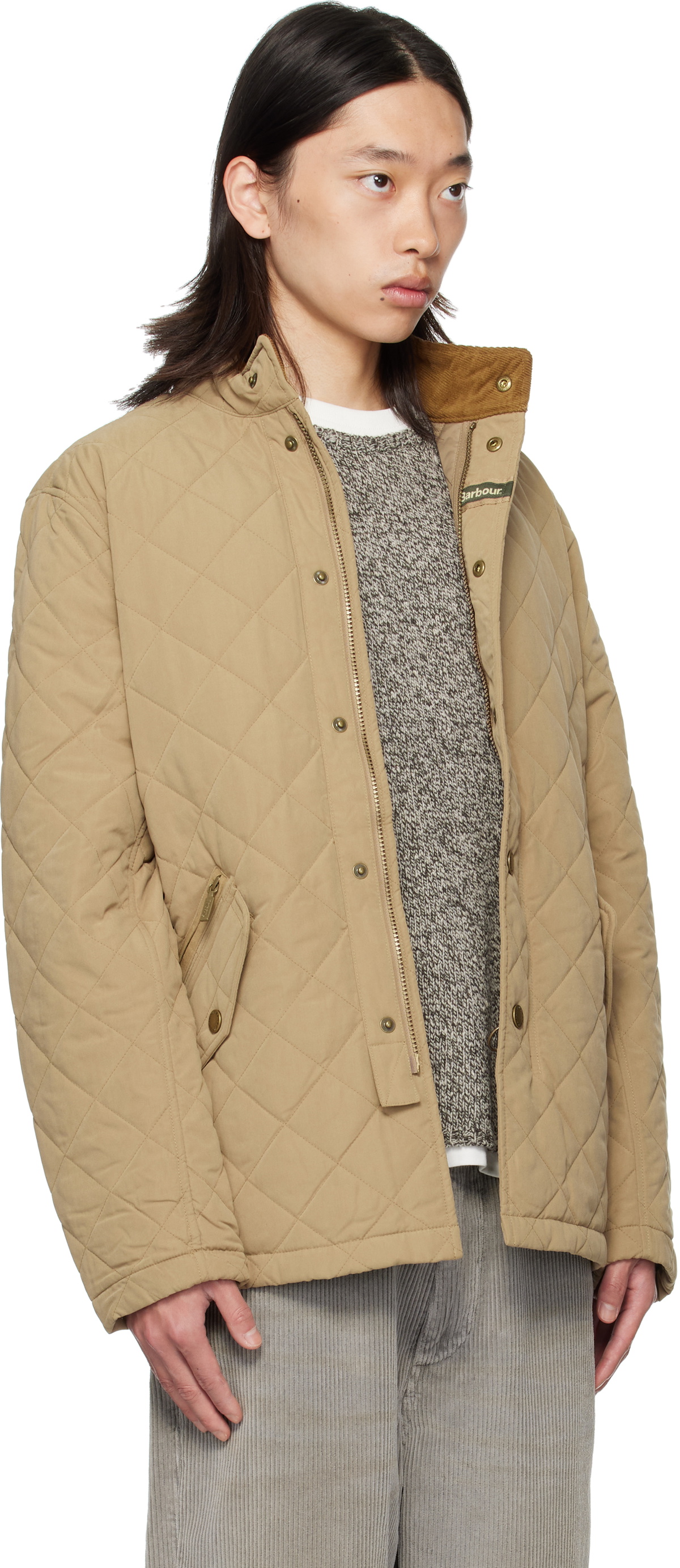 Barbour Khaki Shoveler Quilted Jacket