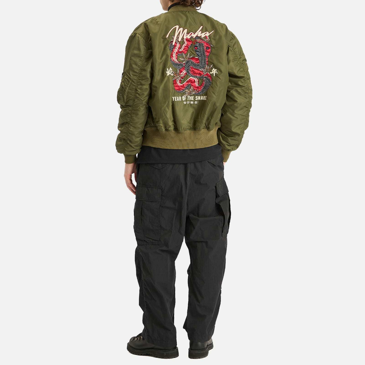 Maharishi Men's Year Of The Snake MA-1 Flight Jacket in Olive
