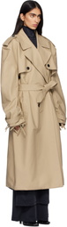 MARIE ADAM-LEENAERDT Beige Cover Trench Coat