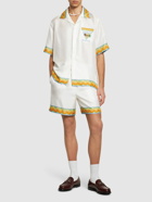 CASABLANCA - Tennis Club Print Silk Shorts