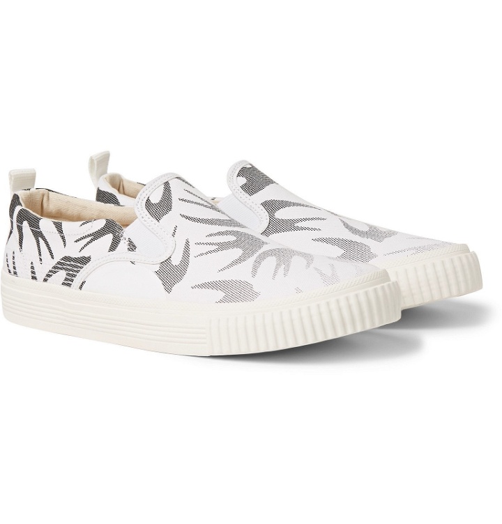 Photo: McQ Alexander McQueen - Printed Canvas Slip-On Sneakers - White