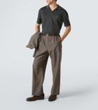 Giorgio Armani Logo cotton and cashmere polo shirt
