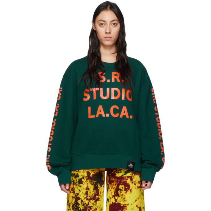 S.R. STUDIO. LA. CA. Green and Orange Vampire Sunrise Sweatshirt