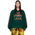 S.R. STUDIO. LA. CA. Green and Orange Vampire Sunrise Sweatshirt
