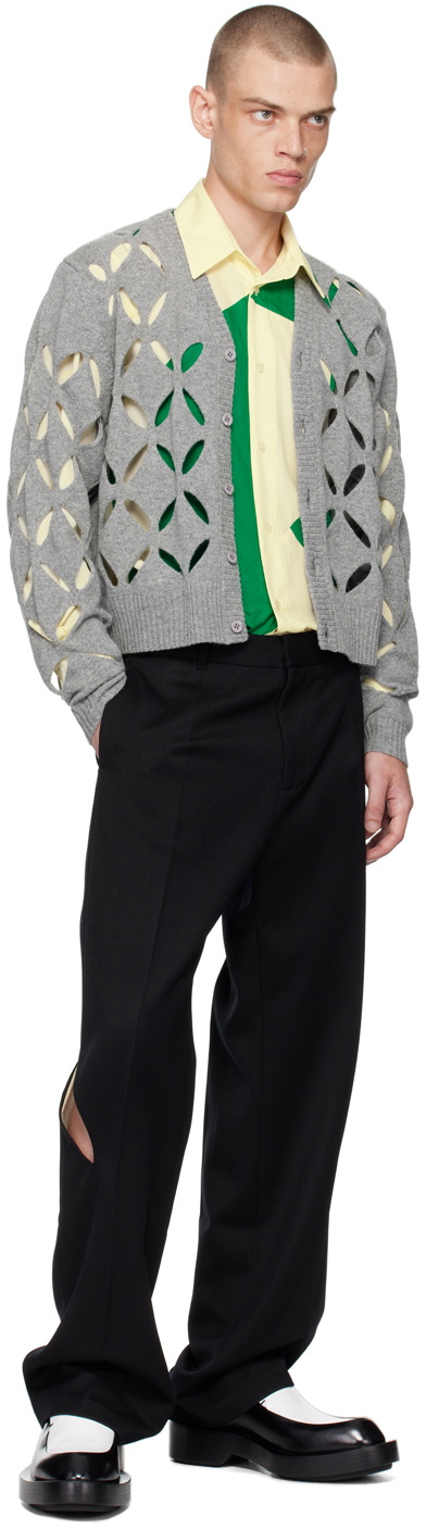 Stefan Cooke Gray Slashed Cardigan Stefan Cooke