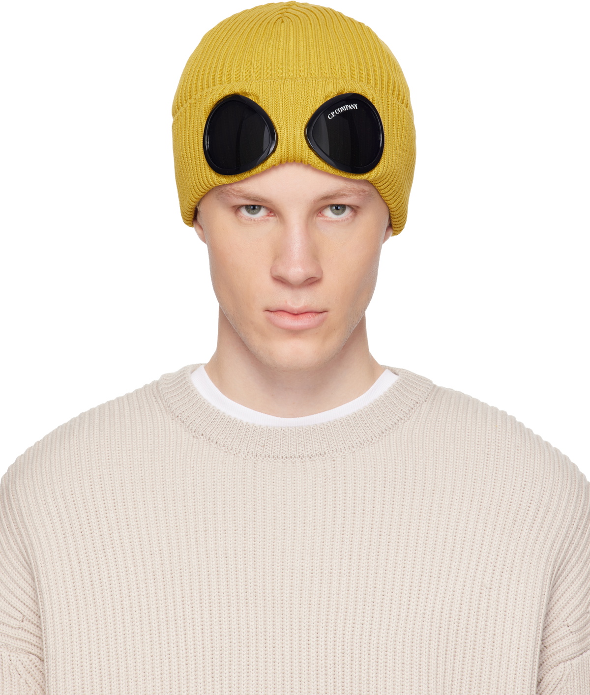 ひ*様 C.P. Company / Cotton Goggle Beanie Gray Cotton Goggle Beanie by C.P. Company on Sale