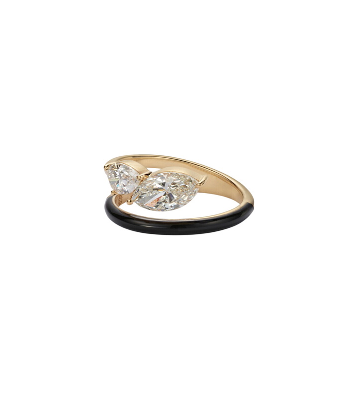 Photo: Kamyen Emily 18kt gold and enamel ring with diamonds