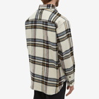 Isabel Marant Men's Ebbazh Check Wool Overshirt in Ecru