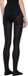 Anna Sui Black Glittered Tights